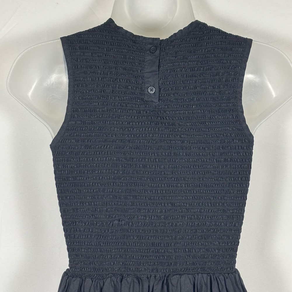 French Connection Midi Dress Smocked Black Size 2 - Picture 7 of 10